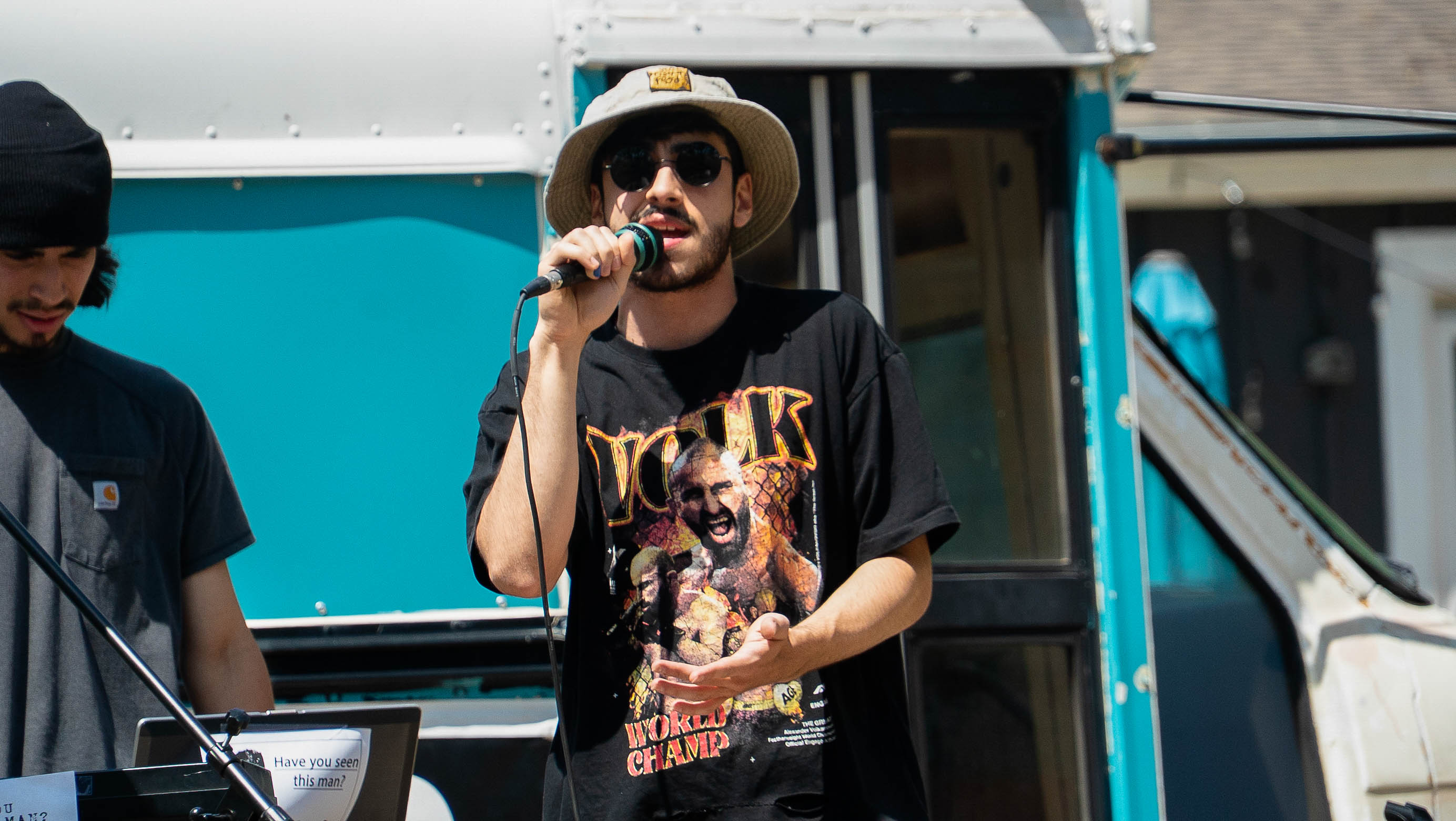 Tofu Tony performing with Slum at Stoopfest 2025 in Lansing, MI