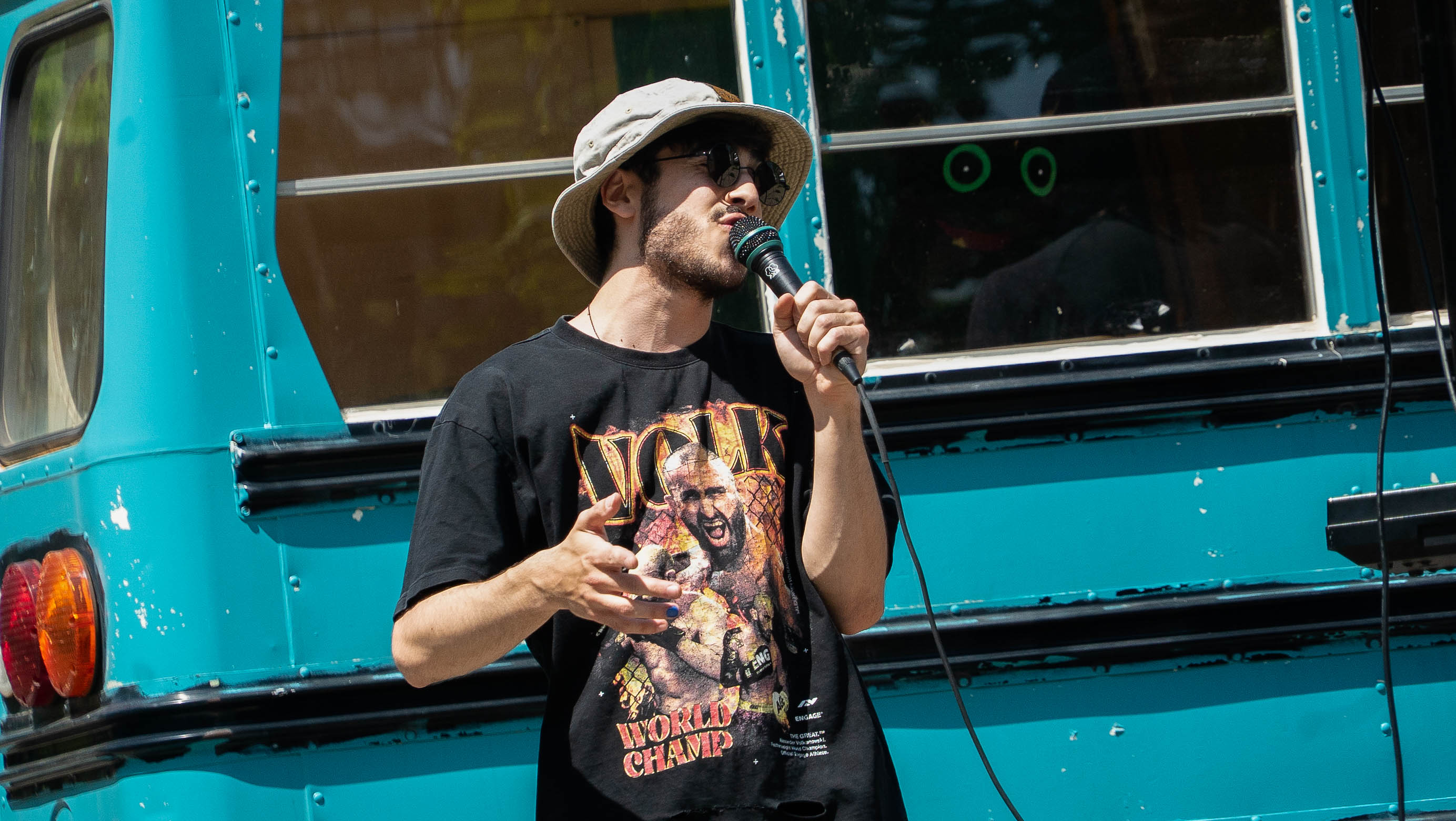 Tofu Tony performing with Slum at Stoopfest 2025 in Lansing, MI